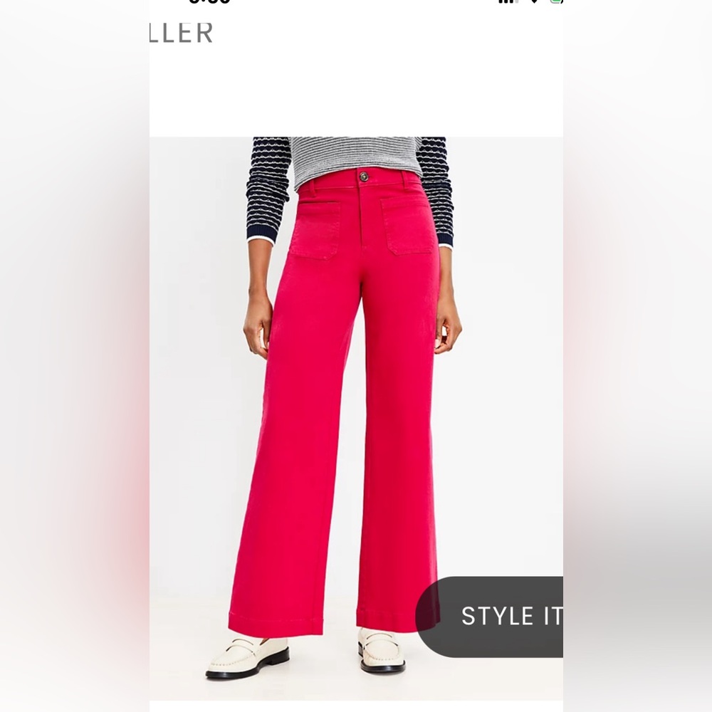 Loft - Palmer Wide Leg Pants in Twill.